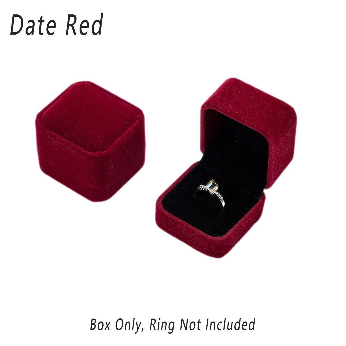 10X Flannel Ring Jewelry Earring Ring Jewelry Boxes Exquisite Gift Organizer - Apricot 15