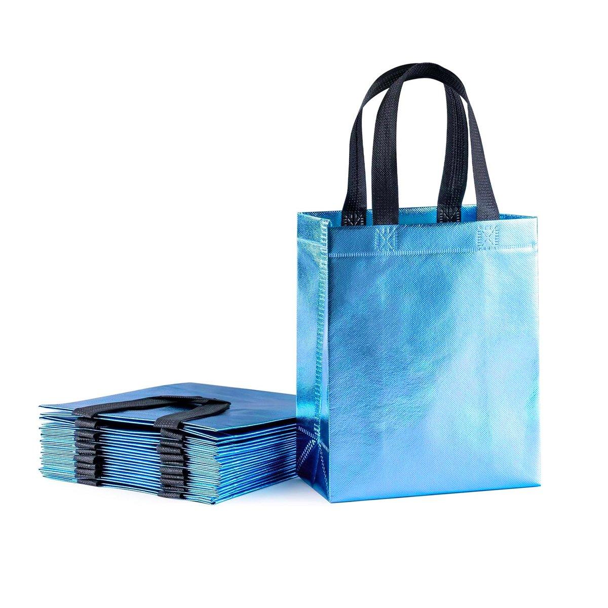 24pcs Laser Non Woven Gift Bags Tote Bags for Party Favor Wedding and Birthday - Rose Red 7