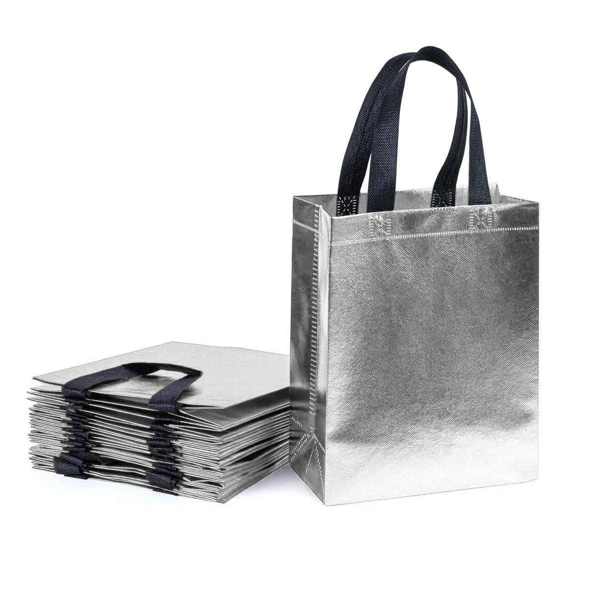 24pcs Laser Non Woven Gift Bags Tote Bags for Party Favor Wedding and Birthday - Rose Red 13