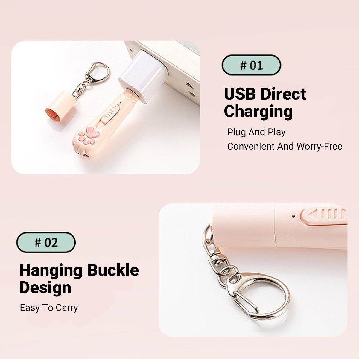 Mini Handheld Cat Claw Teasing Toy Interactive Pet Play Wand for Kitten Exercise - White 4