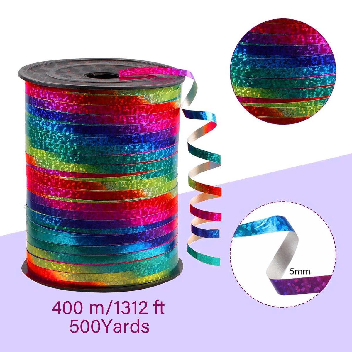 400m Glitter Laser Ribbon for Balloons Birthday Party Banners Pull String Tie 3