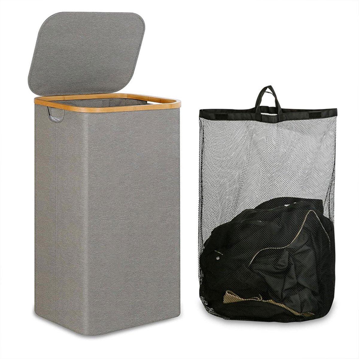 Bathroom Laundry Basket Large Clothes Hamper Dirty Laundry Storage Organizer - Black 7