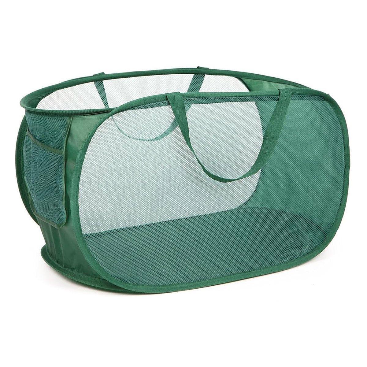 Large Folding Laundry Basket Collapsible Storage Organizer Dirty Clothes Hamper - Green 7