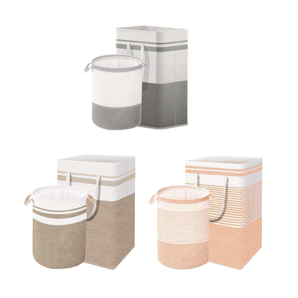 Foldable Canvas Laundry Basket for Dirty Clothes Storage Bag Hamper Organizer - Grey