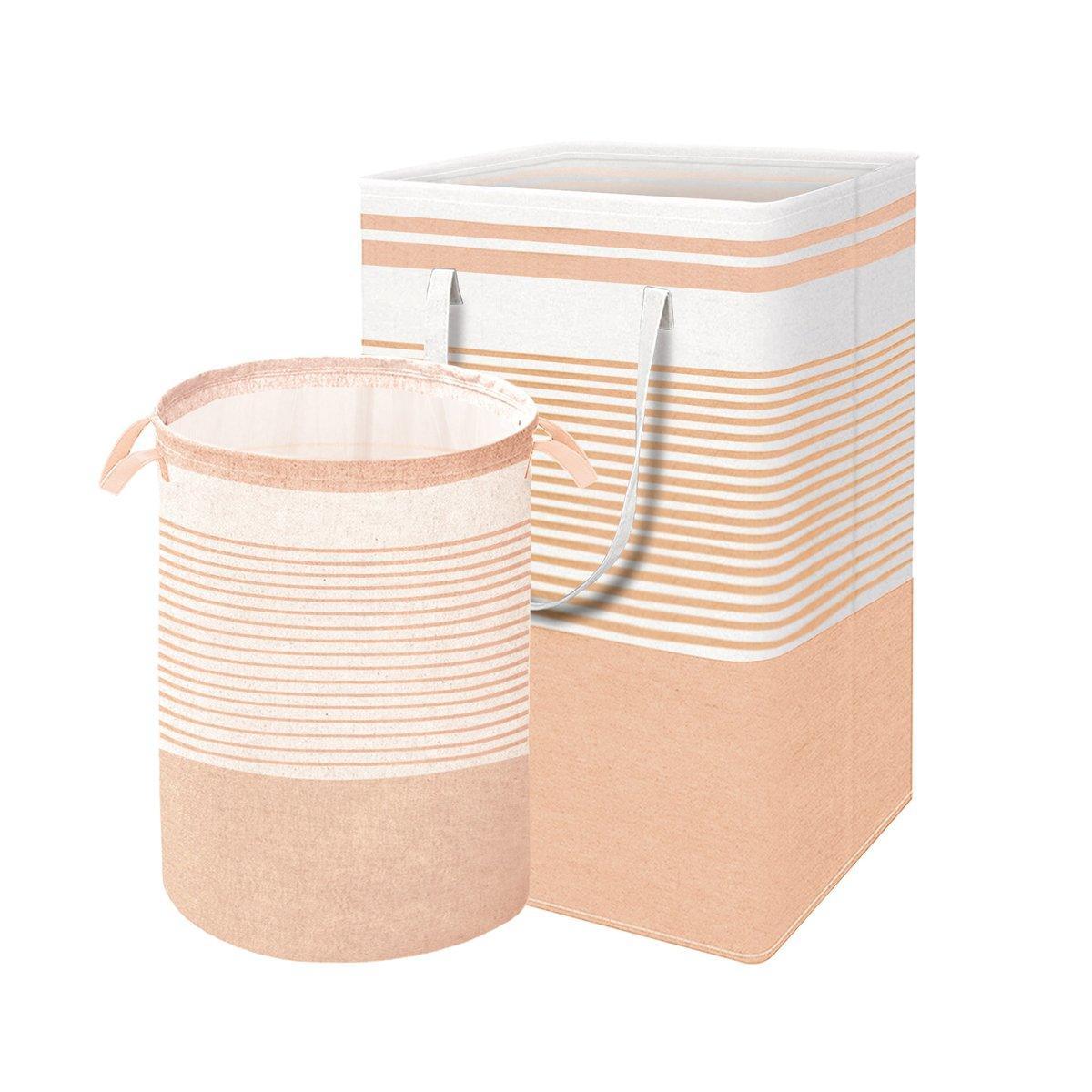 Foldable Canvas Laundry Basket for Dirty Clothes Storage Bag Hamper Organizer - Grey 7