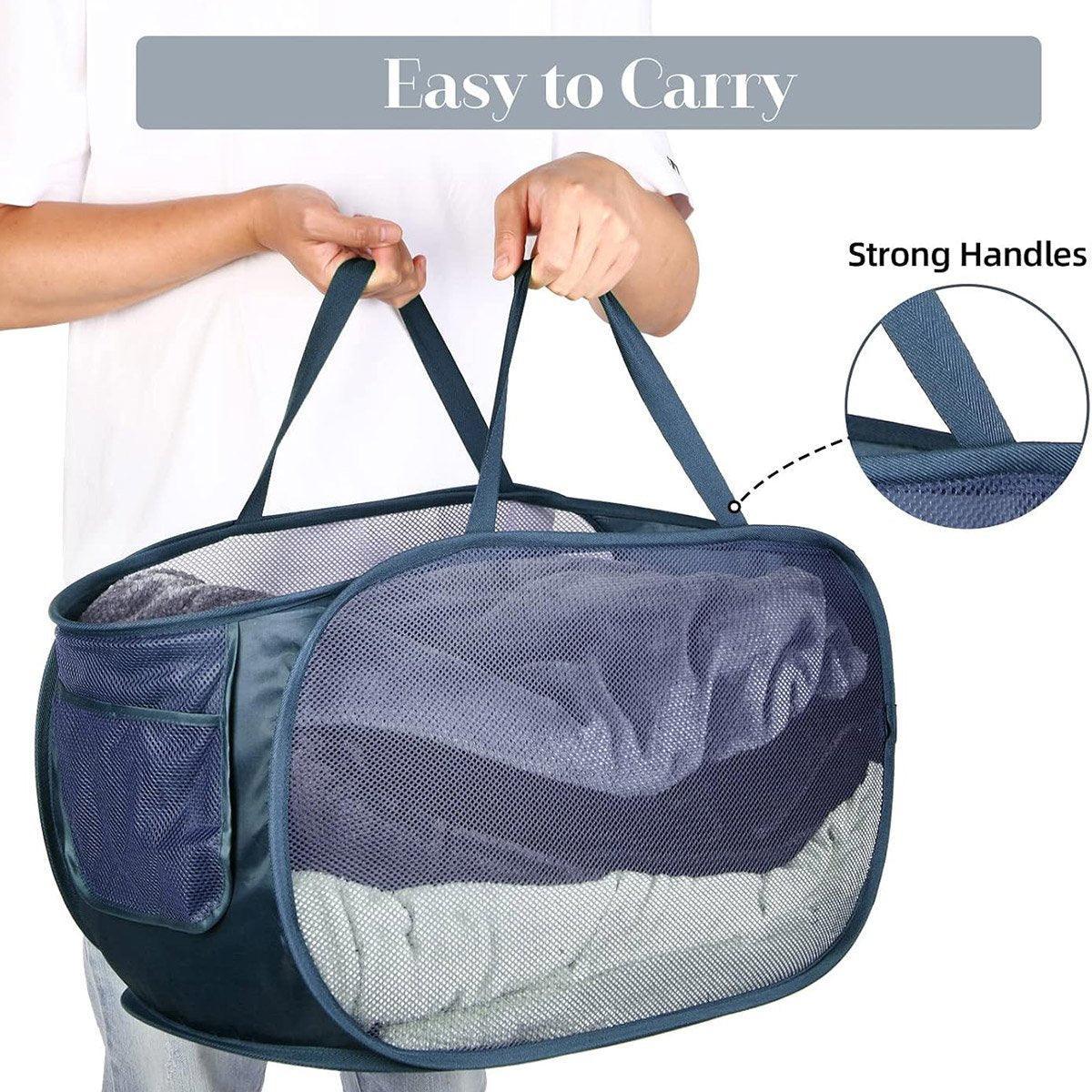 Large Folding Laundry Basket Collapsible Storage Organizer Dirty Clothes Hamper - White 5