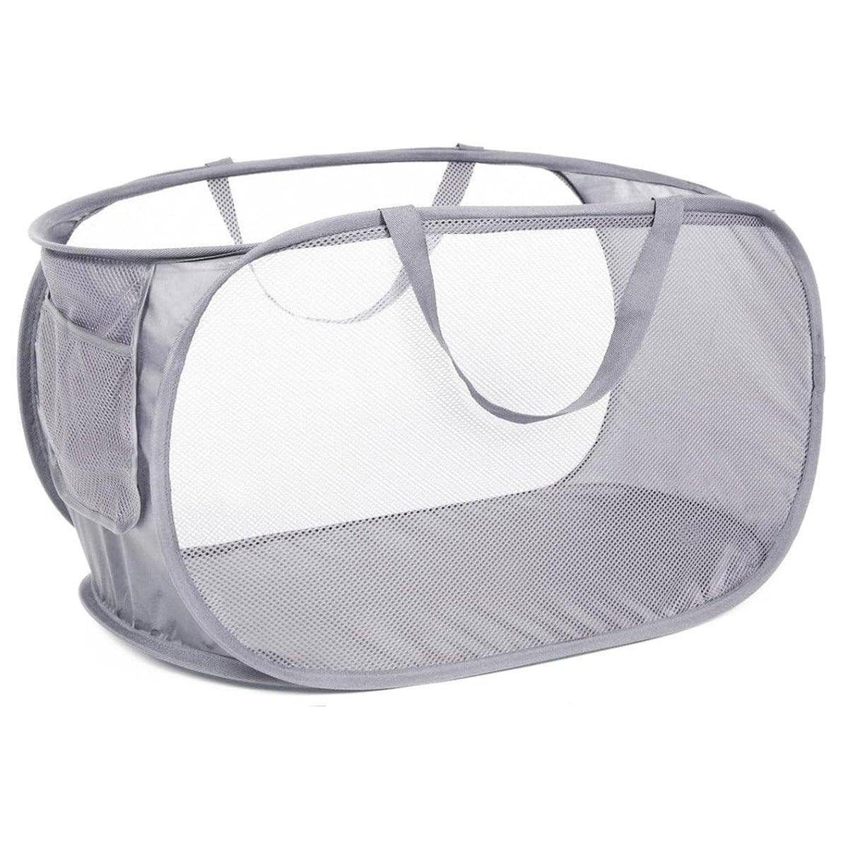 Large Folding Laundry Basket Collapsible Storage Organizer Dirty Clothes Hamper - White 6