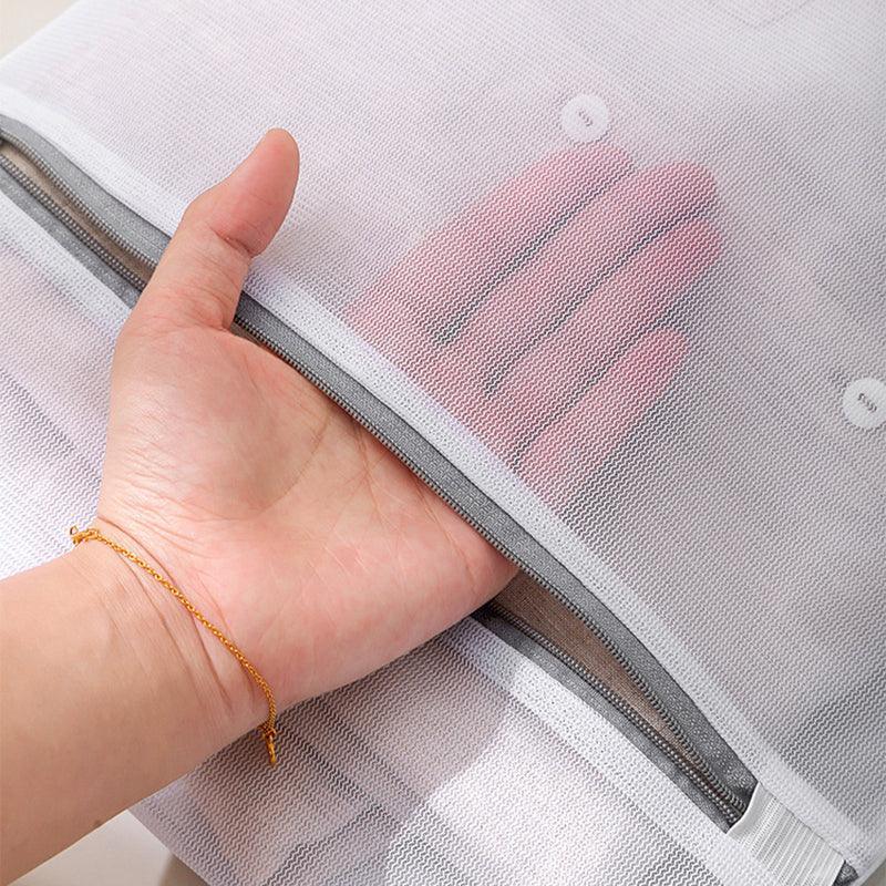 5pcs Zipper Mesh Laundry Bags Set Clothes Washing Organiser for Delicates - Grey 5