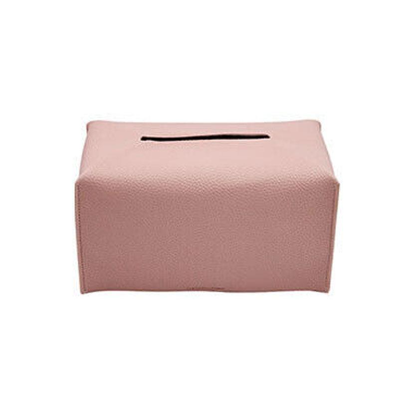 Large Size Tissue Box Dispenser Paper Holder Napkin Case Pu Leather Cover - Black 7