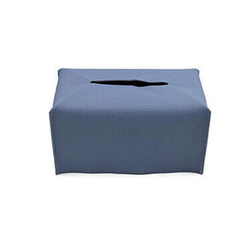 Large Size Tissue Box Dispenser Paper Holder Napkin Case Pu Leather Cover - White 6