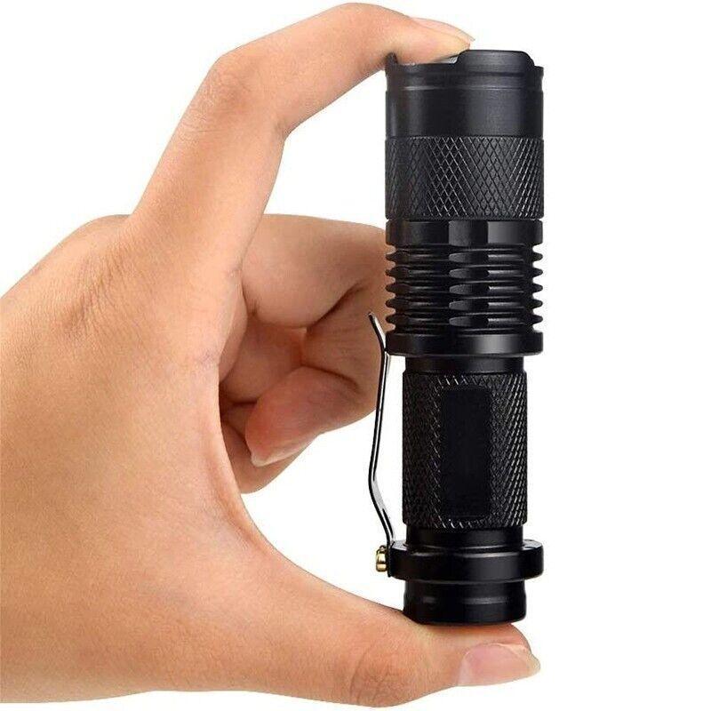 5/10x Mini Q5 LED Flashlight Torch Adjustable Focus Zoom Light Lamp 1200LM - 5PCS 3