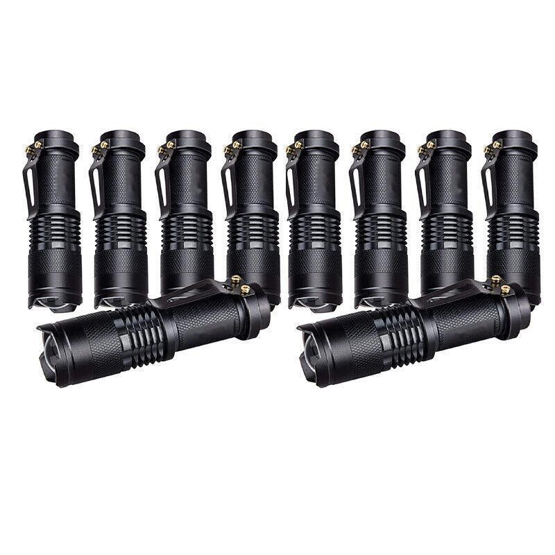 5/10x Mini Q5 LED Flashlight Torch Adjustable Focus Zoom Light Lamp 1200LM - 5PCS 7