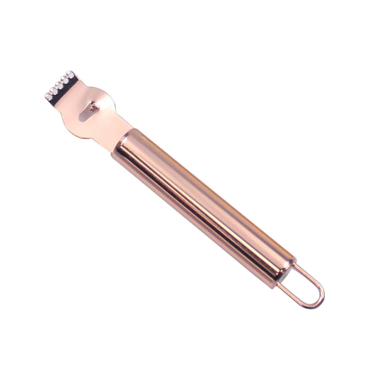 Lemon Zester Grater Knife Tool Stainless Steel with Channel Garnish Citrus Lime - Rose Gold 9