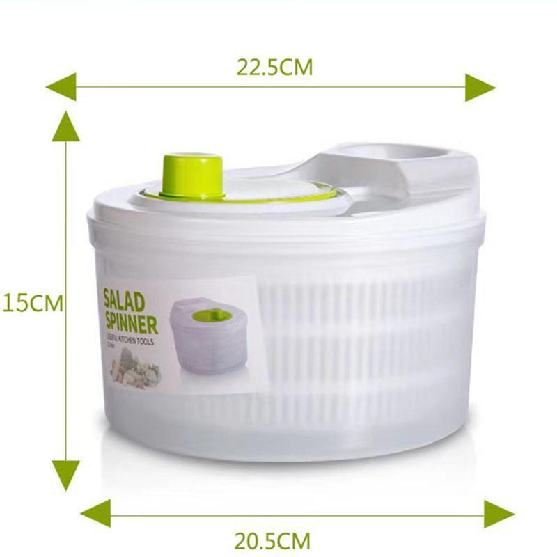 Large Salad Spinner 3L Vegetable Washer Dryer Bowl for Lettuce Spinach Broccoli 4