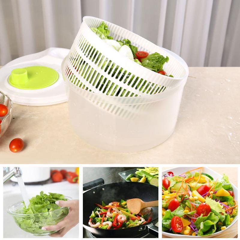 Large Salad Spinner 3L Vegetable Washer Dryer Bowl for Lettuce Spinach Broccoli 5