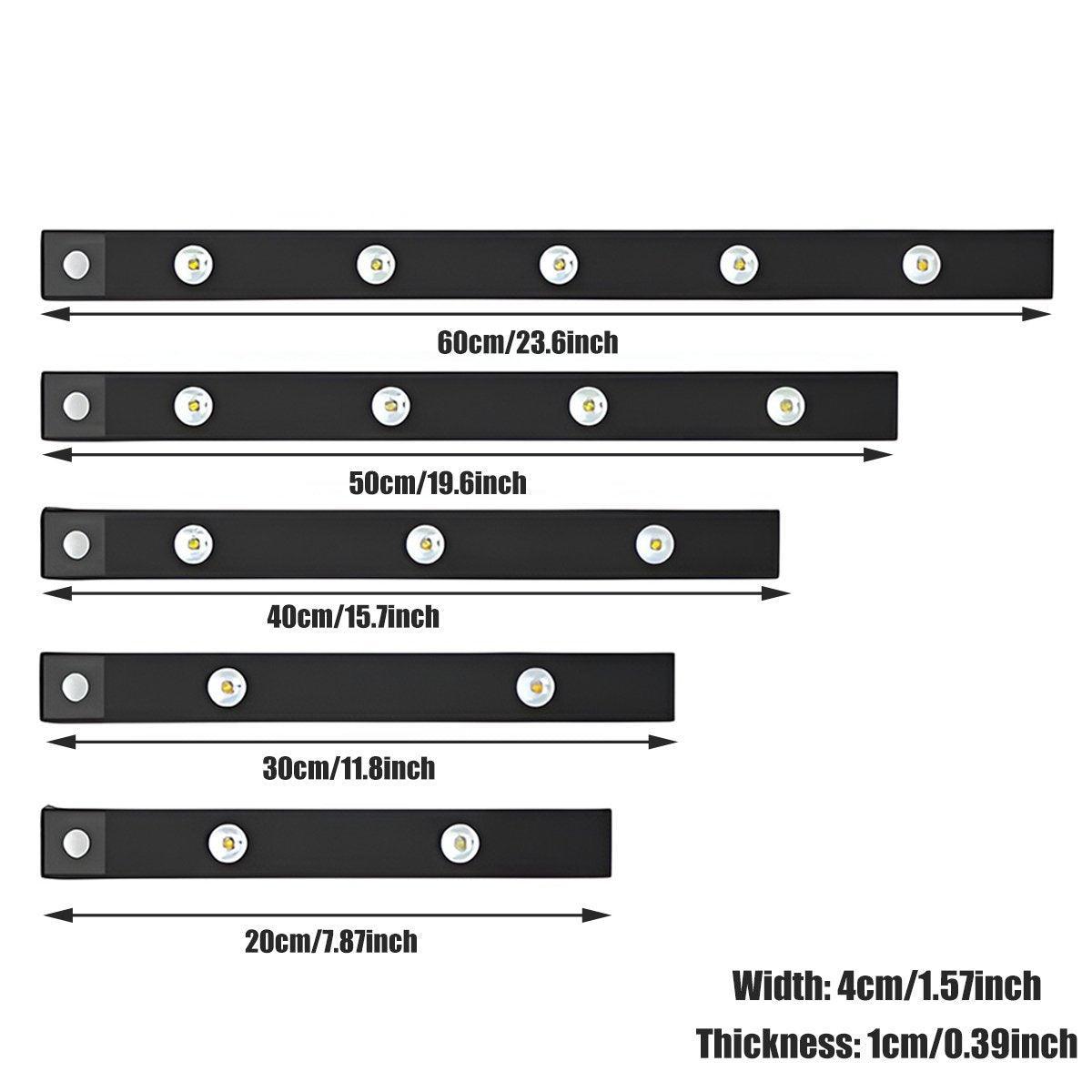 Ultra-Thin Intelligent LED Motion-Sensing Light Bar Rechargeable Strip Lamp - Remote Control Model - Black 50cm 3