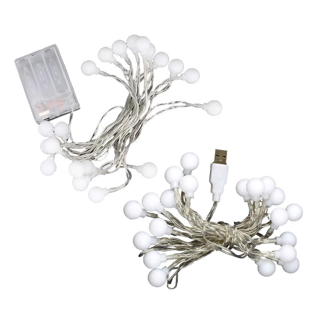 Bulb Ball Fairy String Strips Lights Home Garden Lamp Halloween Xmas Party - 3M Battery (not included)