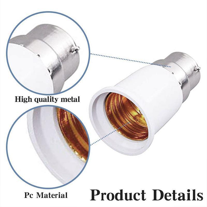 4/10x B22 To E27 Light Socket Adapter Bayonet Lamp Base To Edison E27 Bulb Screw - Light Socket-10pcs-450457 5