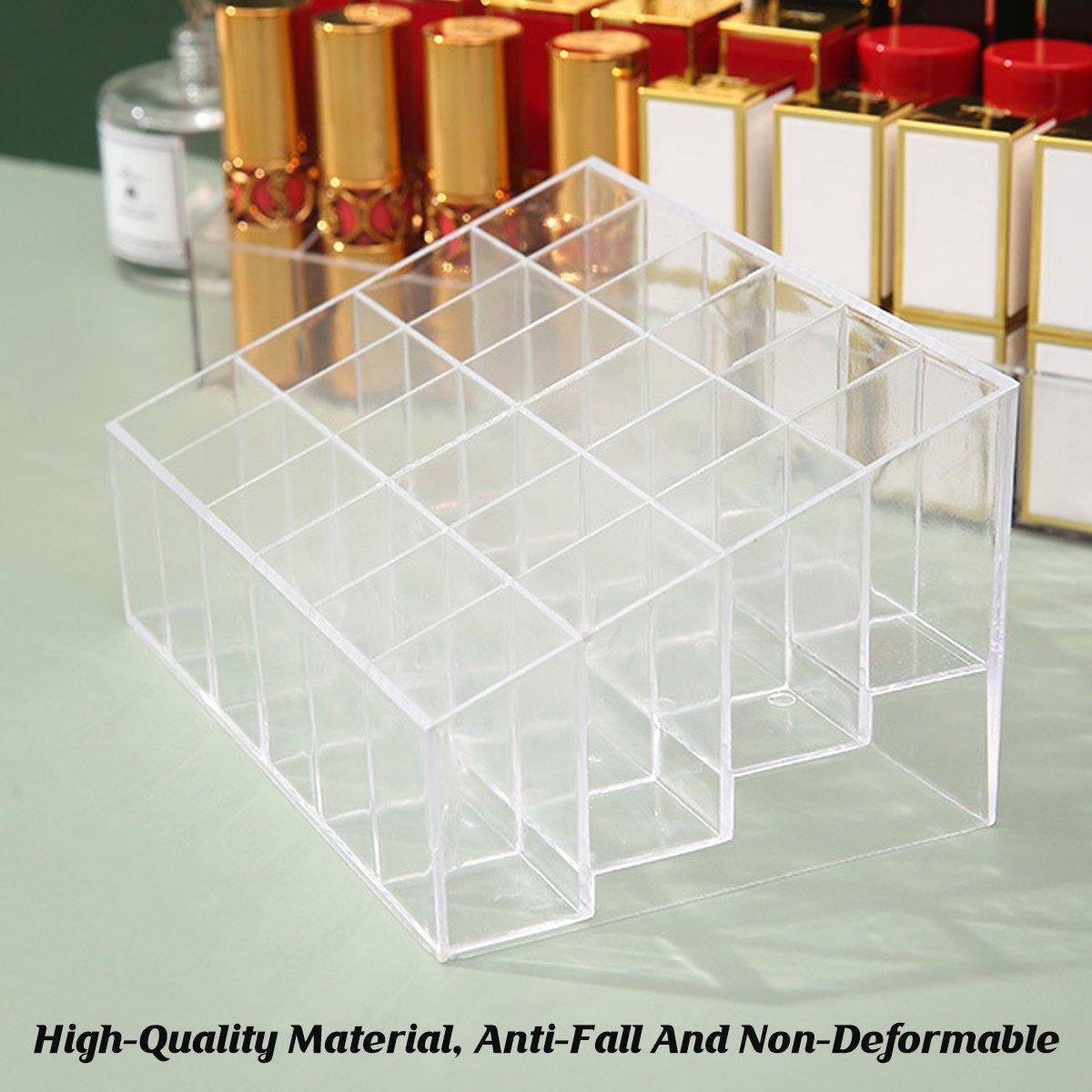 3pcs Transparent Lipstick Organizer Cosmetic Holder Storage Box for Makeup 4
