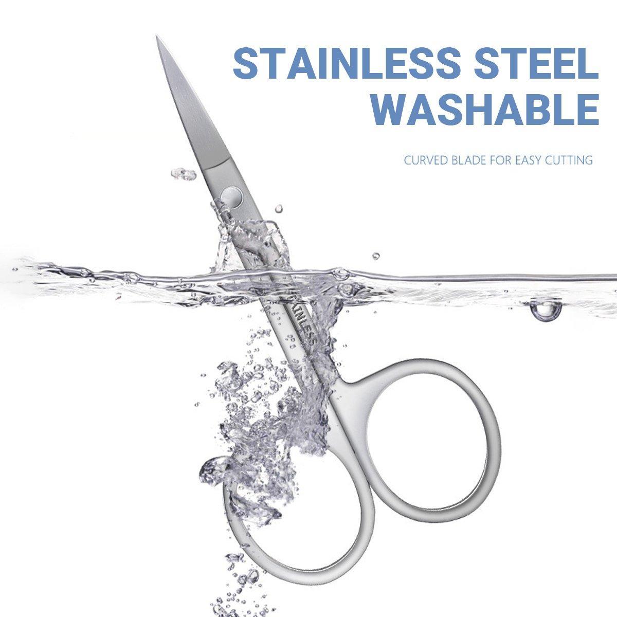 Eyebrow Trimming Scissors Eyelash Nose Hair Cutter Manicure Tweezers 4