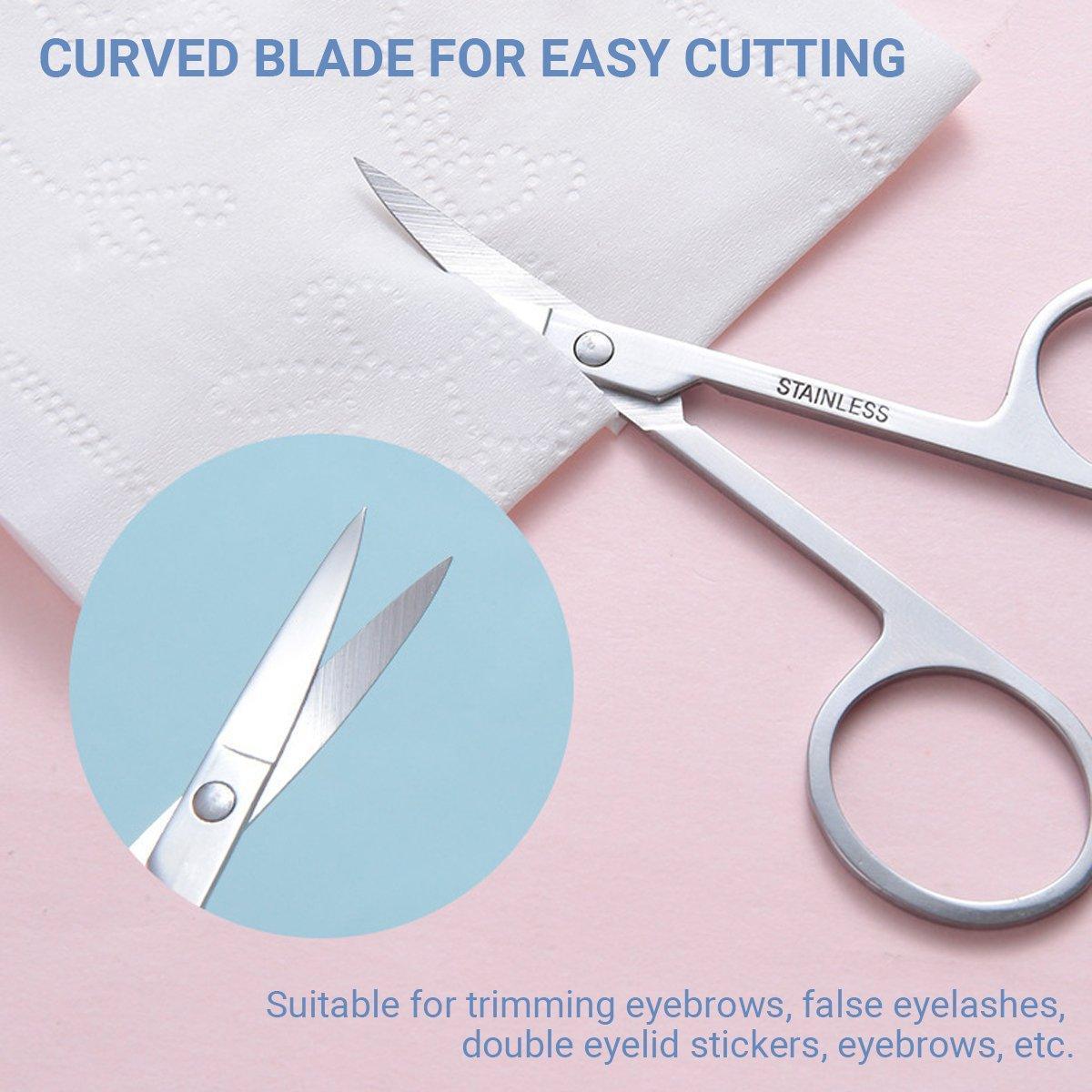 Eyebrow Trimming Scissors Eyelash Nose Hair Cutter Manicure Tweezers 5