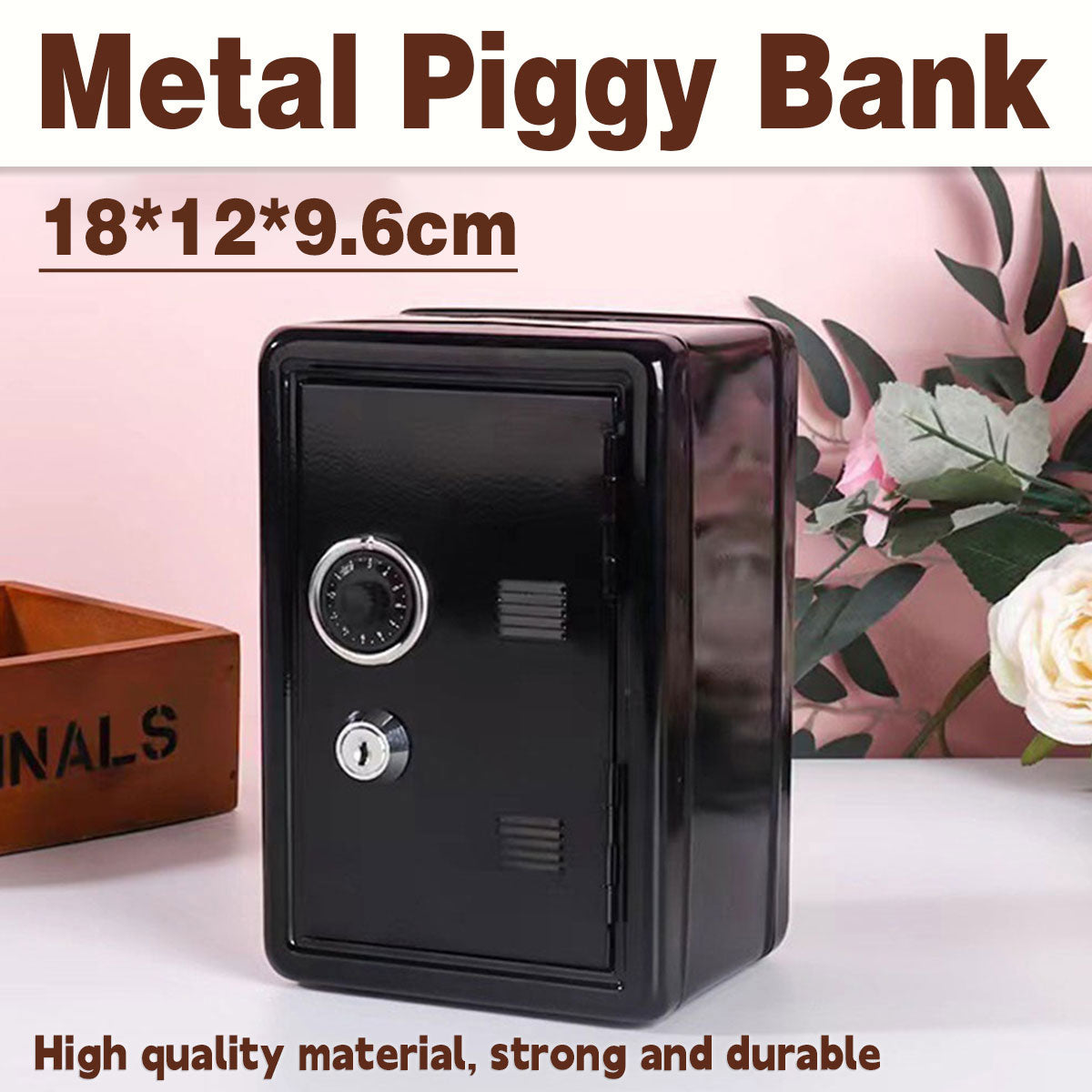 Piggy Bank Safe Cash Register Box Small Household Money Storage Safe 4