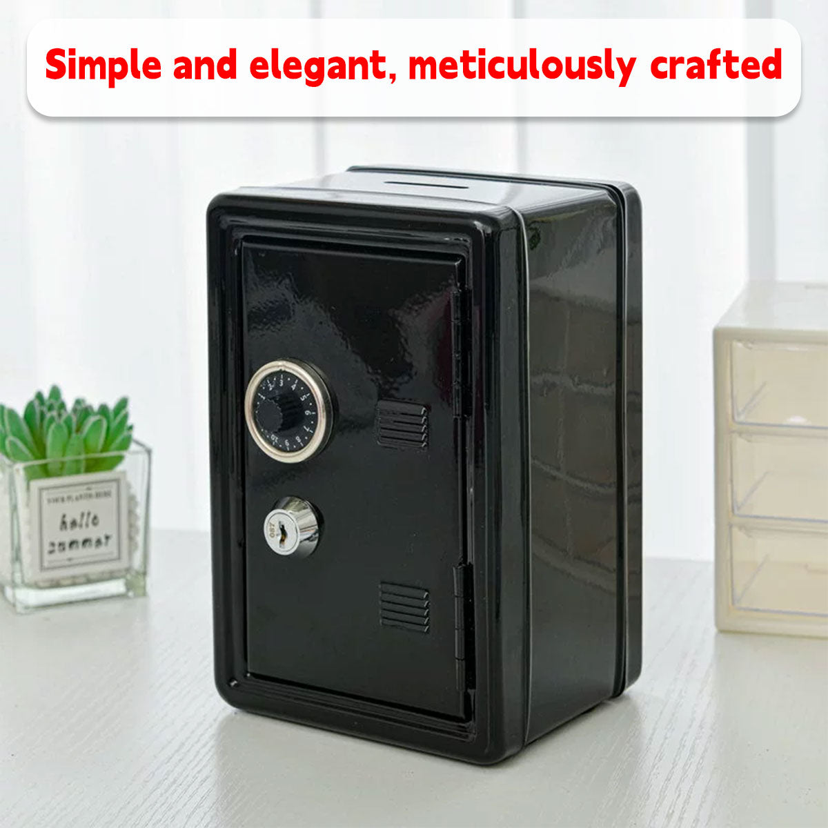 Piggy Bank Safe Cash Register Box Small Household Money Storage Safe 5