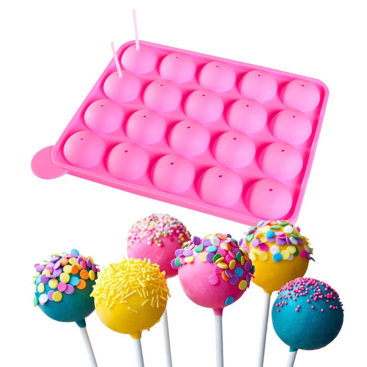 2pcs 20 Holes Round Silicone Moulds for Lollipop Candy Making Baking Tools 5