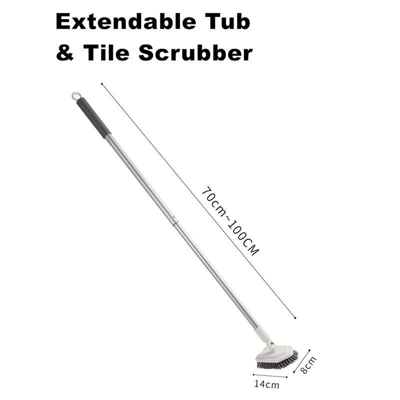 Long Handled Shower Scrub Brush with Extendable Pole for Bathroom Tiles 3