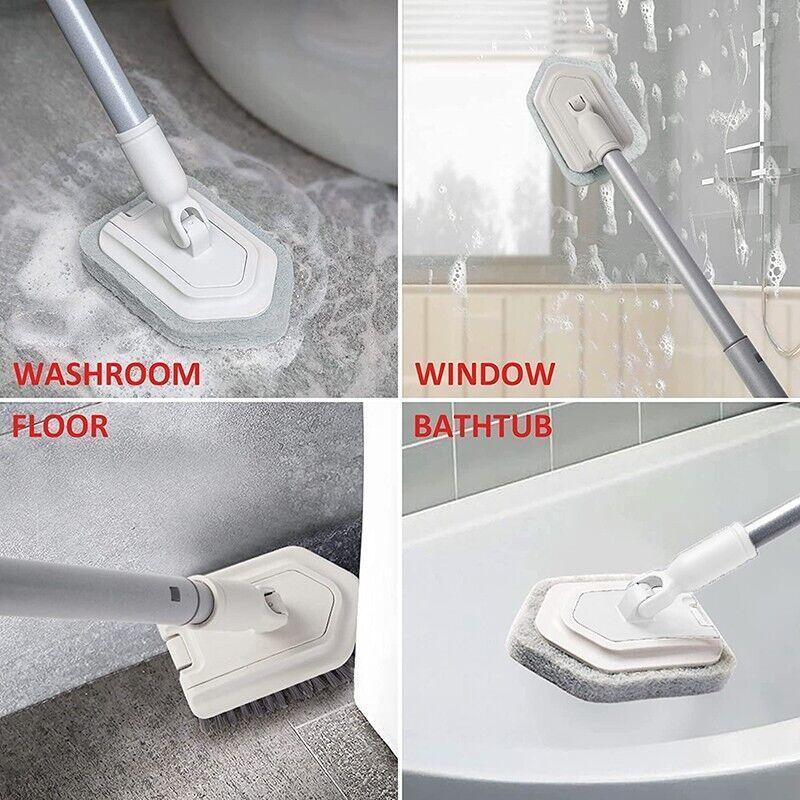 Long Handled Shower Scrub Brush with Extendable Pole for Bathroom Tiles 4