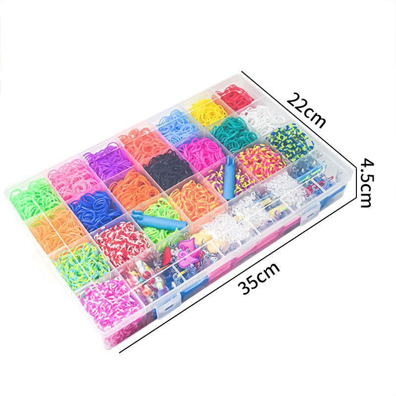 6800PCS Loom Bands Kit Bracelet Mixed Colour Rubber Refill Clip Hook Charms DIY 5