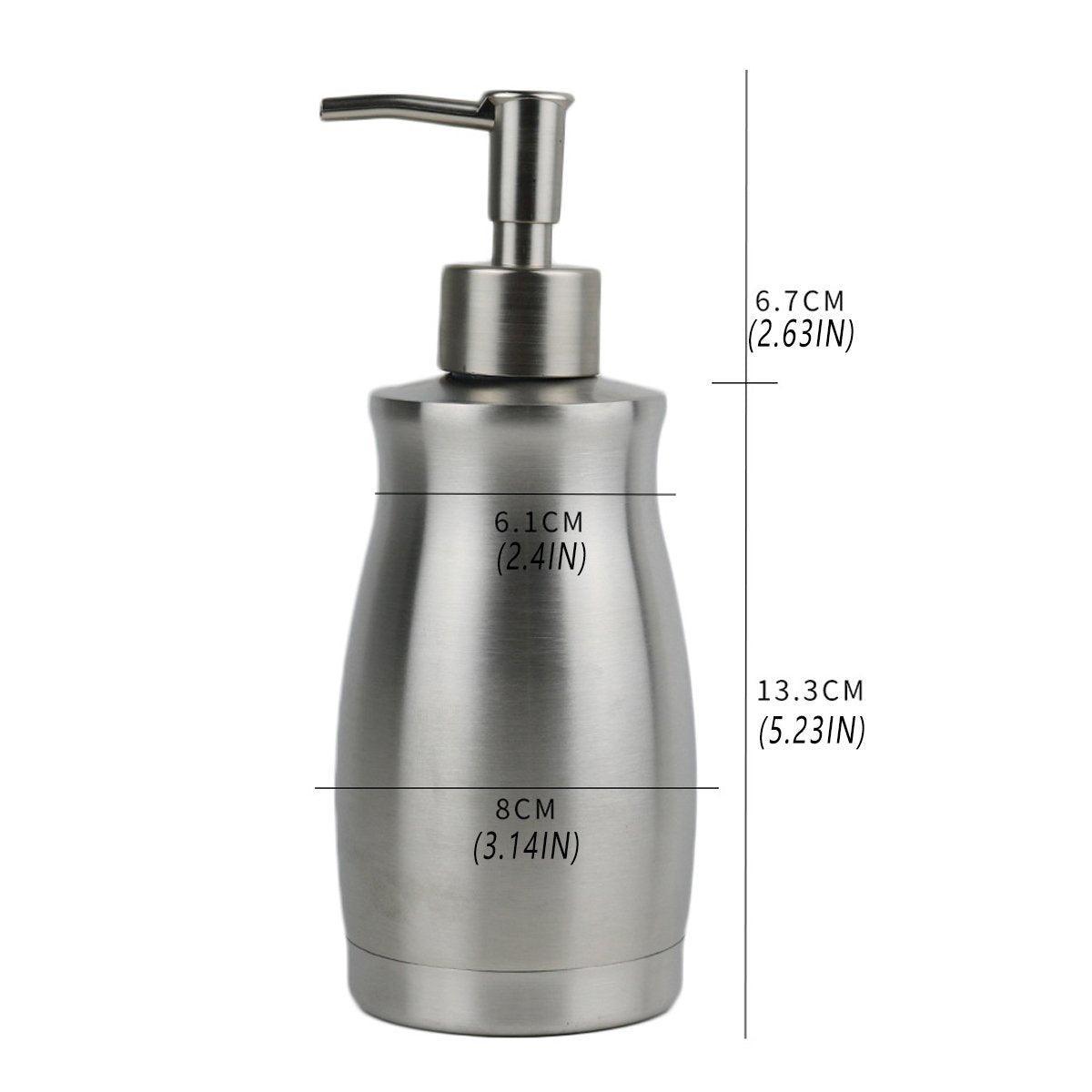 304 Household Stainless Steel Liquid Soap Lotion Shampoo Dispenser Bottle 400ML 3