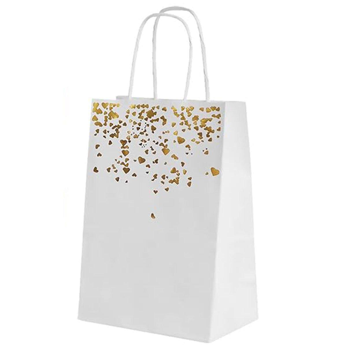 30PCS Kraft Paper Gift Bags Small Love Candy Bags Gold Foil Wedding Party Favors - Black-Gold Foil 10