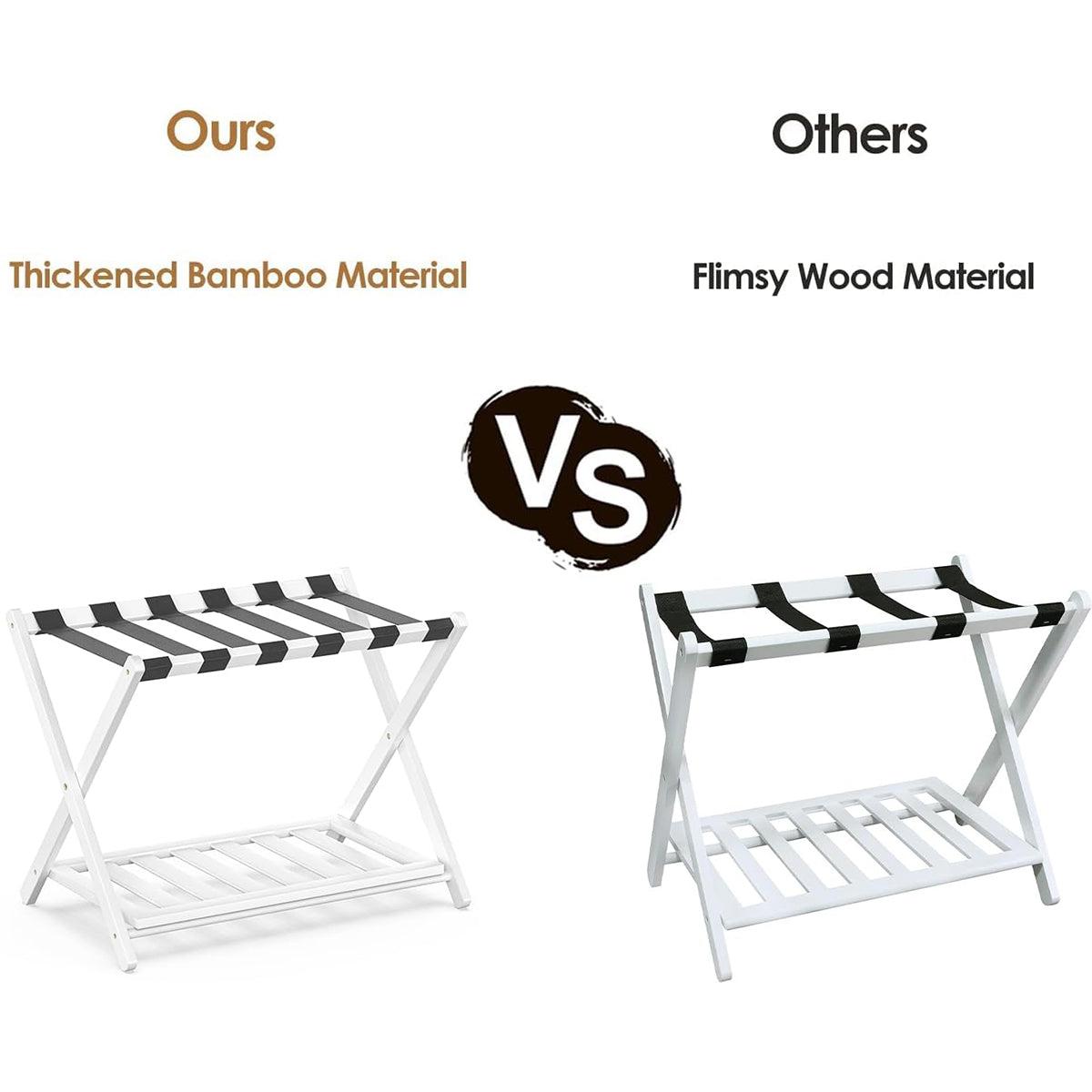 Foldable Luggage Rack Stand Portable Black Storage Shelf for Bedroom Travel 5