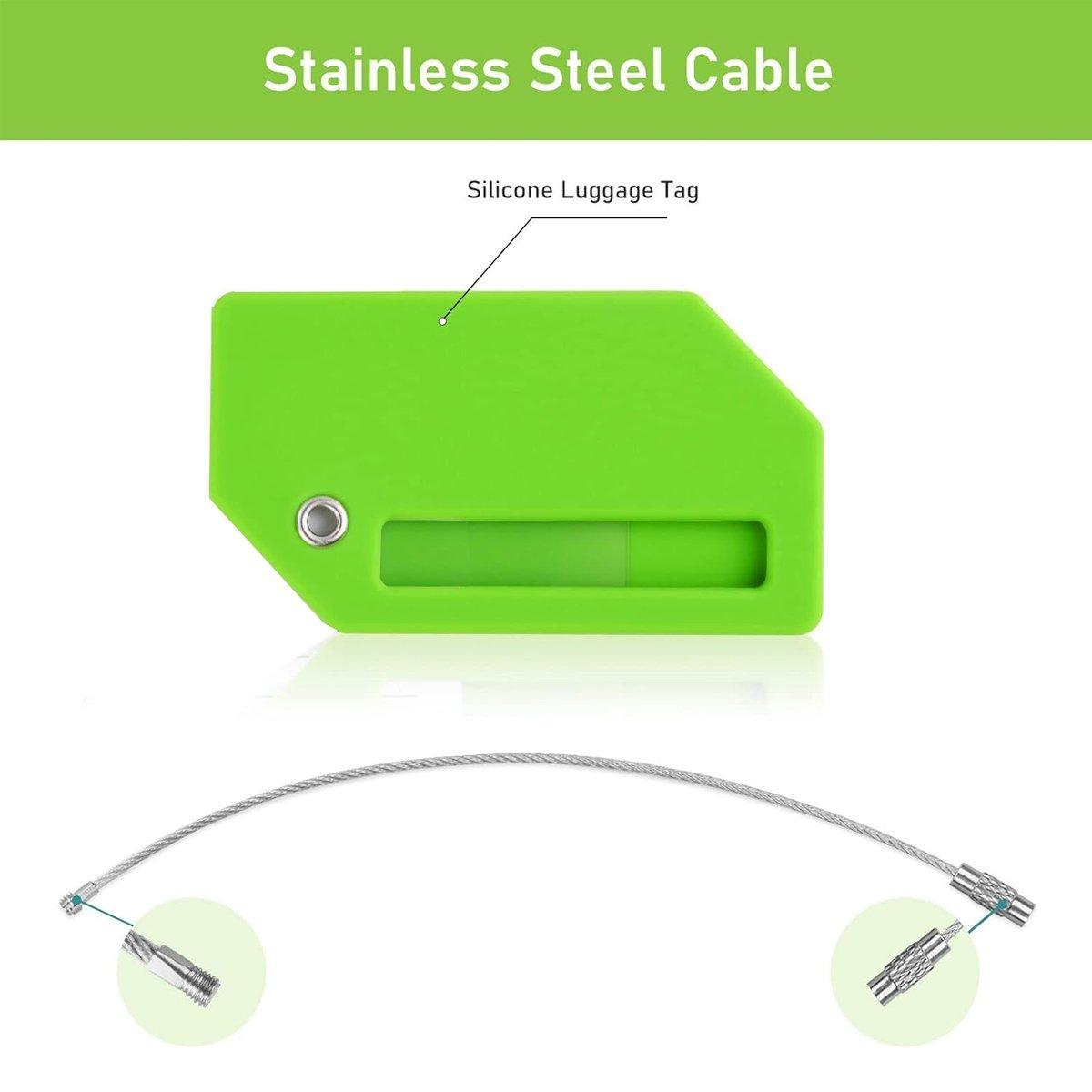 5PCS High-Quality Silicone Luggage Tags Name Address Boarding Pass Travel ID - Black 4