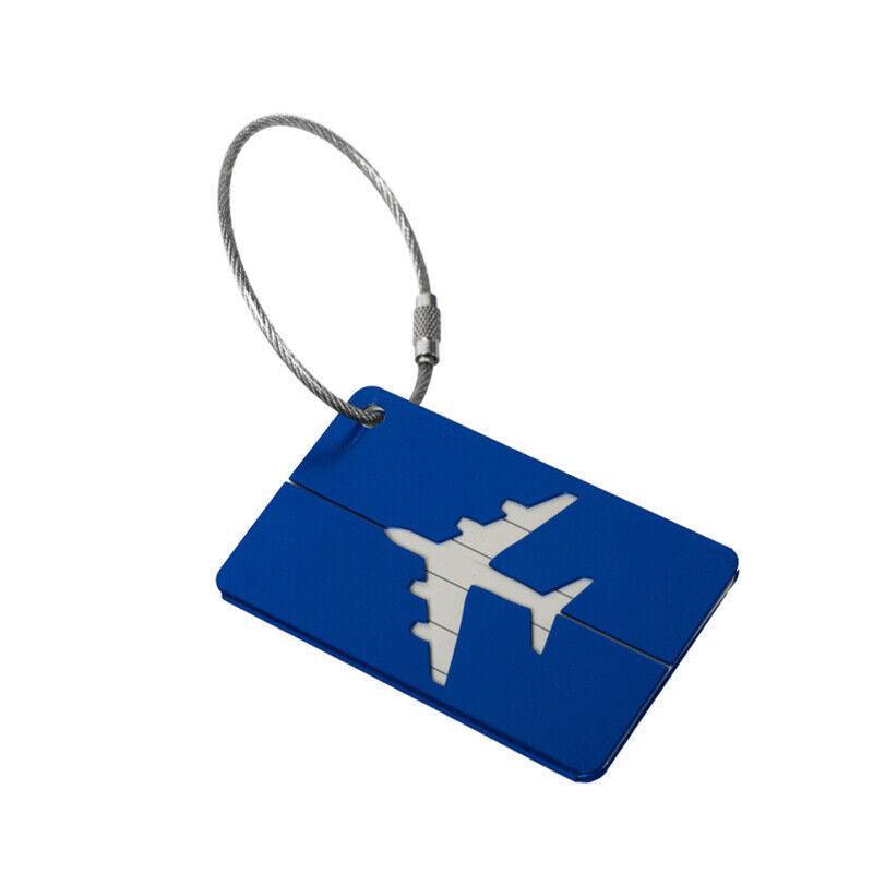 Luggage Tag Aluminum Travel Baggage Suitcase Identity Address Name Label Cards - Blue 7