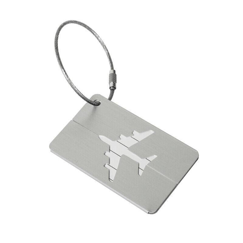 Luggage Tag Aluminum Travel Baggage Suitcase Identity Address Name Label Cards - Silver 9