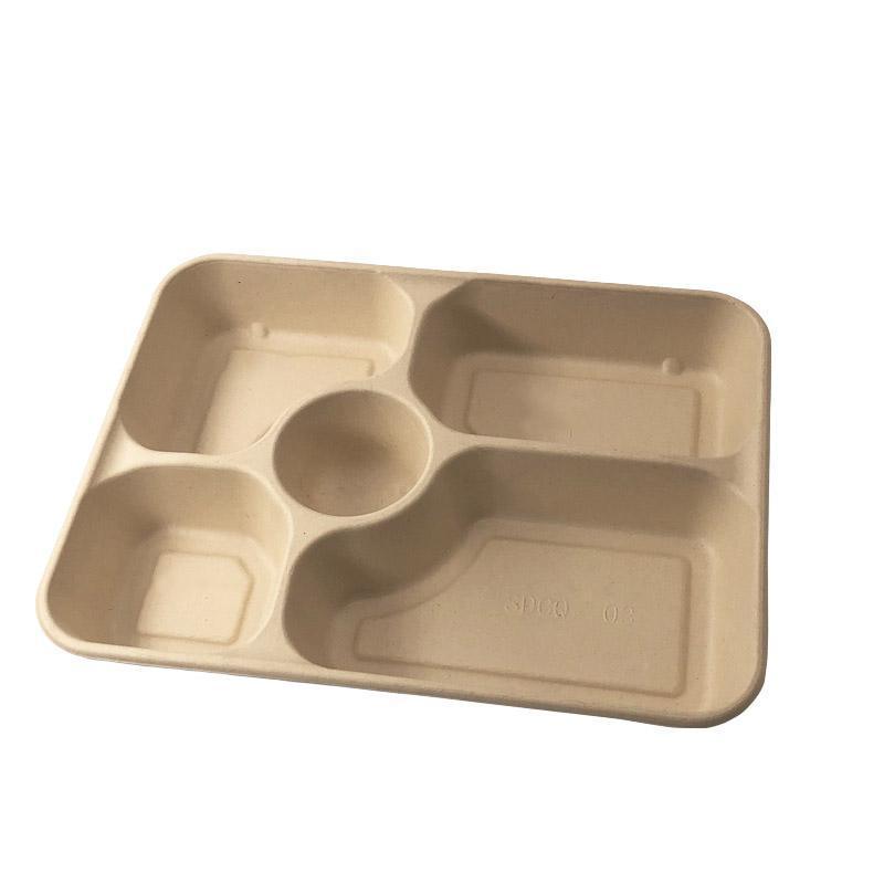 25/50pcs Biodegradable Lunch Box Microwaveable Tray with Compartment Paper Lid - 1400ML-6-50pcs 12