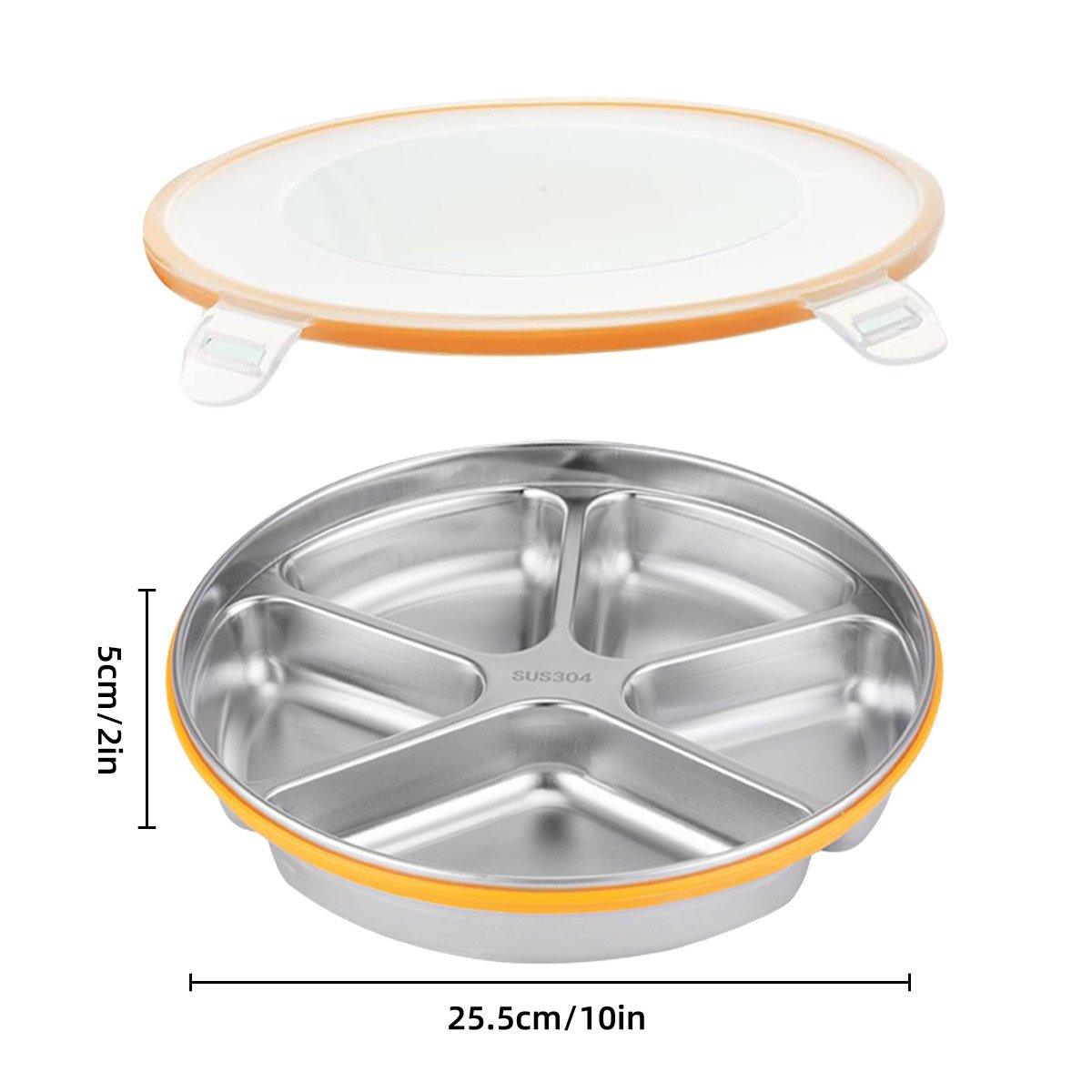 Multi Compartment Lunch Box with Lid Five Compartments Food Storage Fruit Plate 3