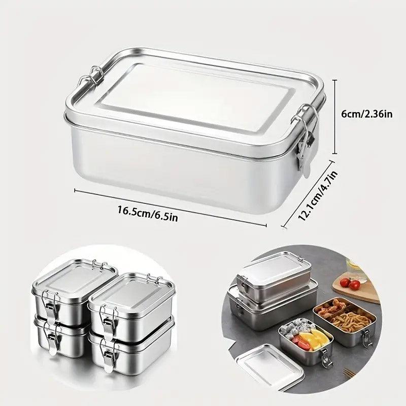 850ml Stainless Steel Square Bento Box Durable Leakproof Food Storage Container 3