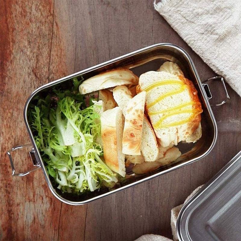 850ml Stainless Steel Square Bento Box Durable Leakproof Food Storage Container 4