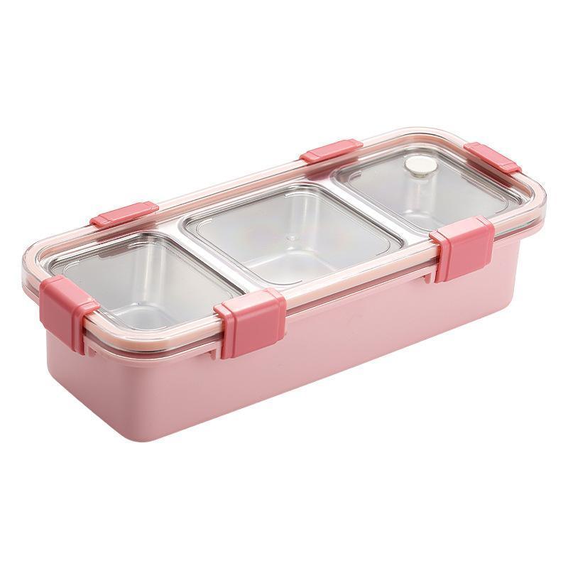 Stainless Steel Lunch Box Compartment Bento Box Food Container for Meal Prep Use - Pink 6
