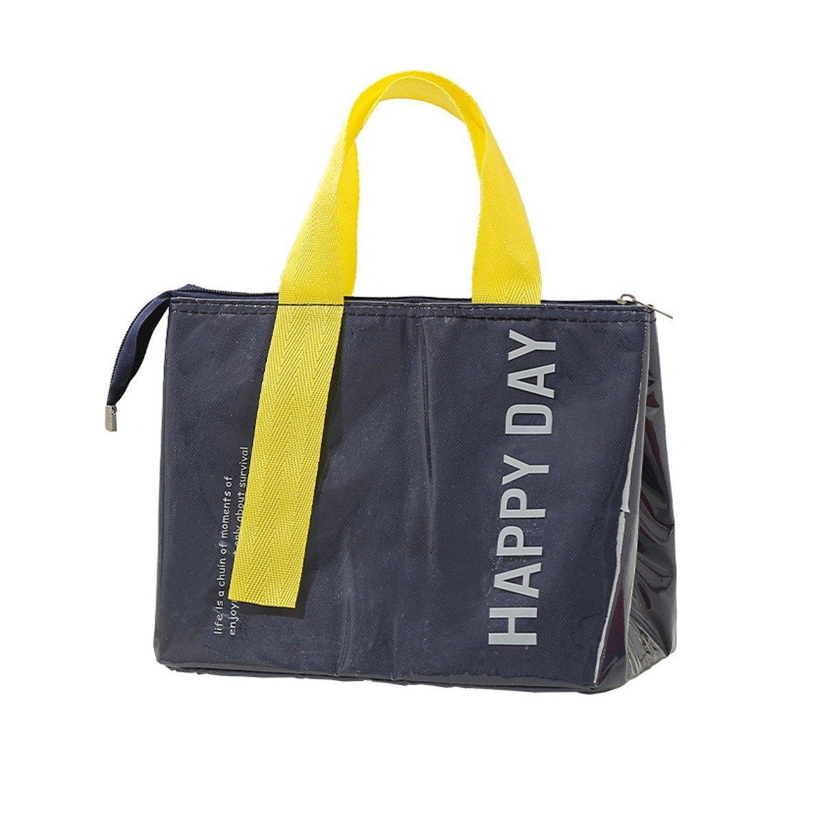 Large Capacity Lunch Bag Outdoor Picnic Aluminum Foil Portable Thermal Bag - Navy 6