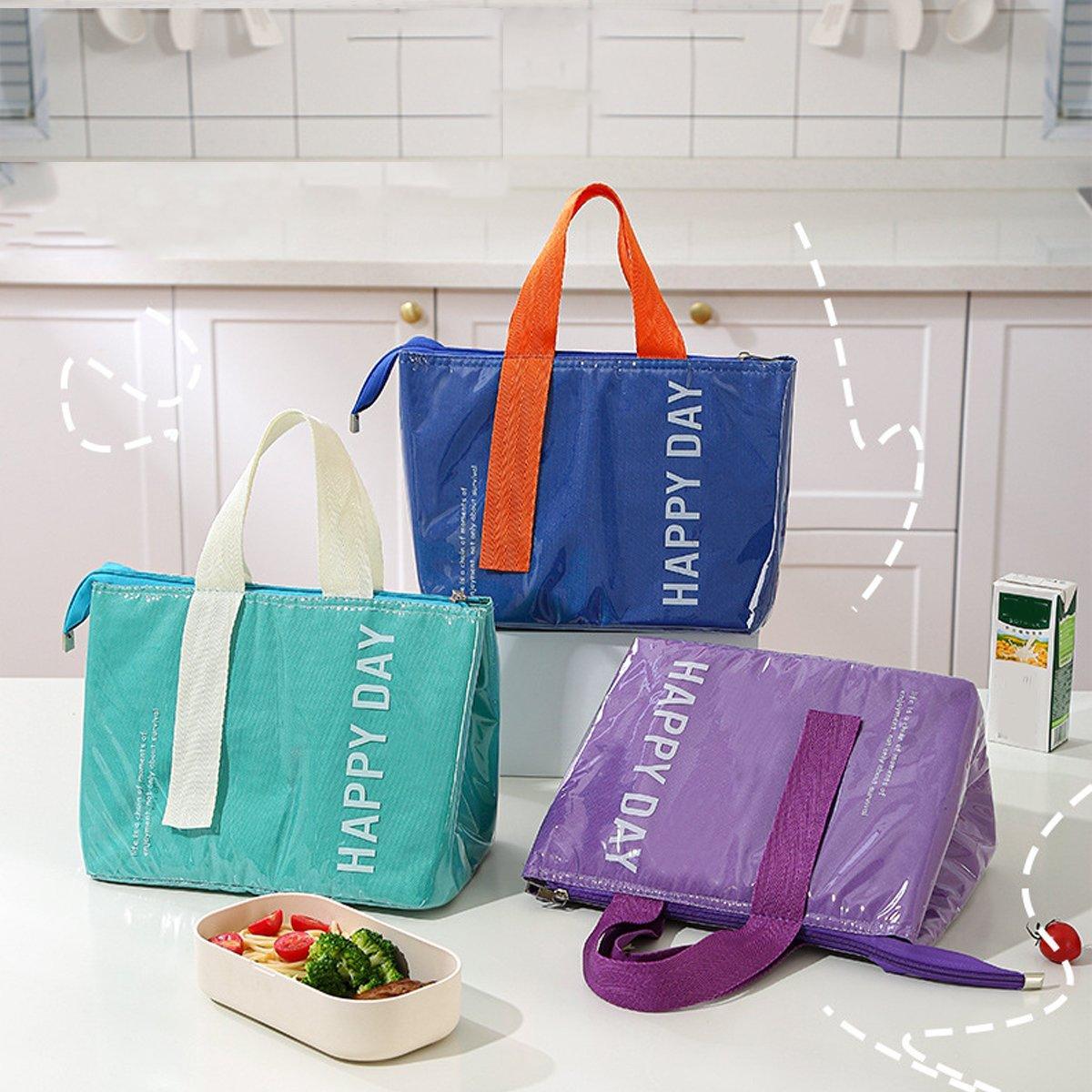 Large Capacity Lunch Bag Outdoor Picnic Aluminum Foil Portable Thermal Bag - Pink 3