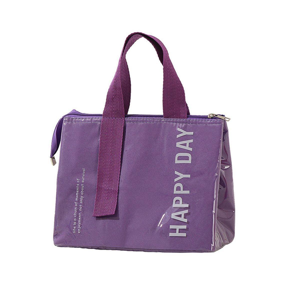 Large Capacity Lunch Bag Outdoor Picnic Aluminum Foil Portable Thermal Bag - Pink 9