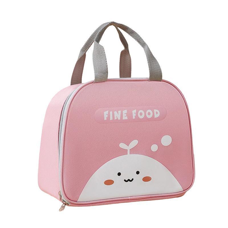Cute Cartoon Lunch Bag Reusable Insulated School Lunch Box Cooler Tote Boy Girl - Pink 6