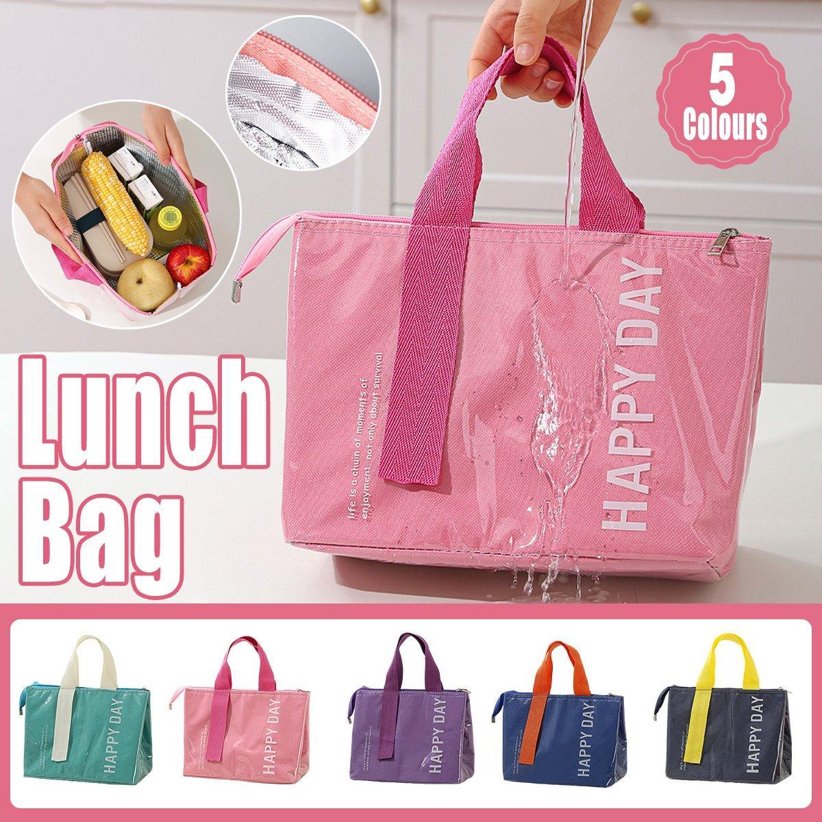 Large Capacity Lunch Bag Outdoor Picnic Aluminum Foil Portable Thermal Bag - Purple