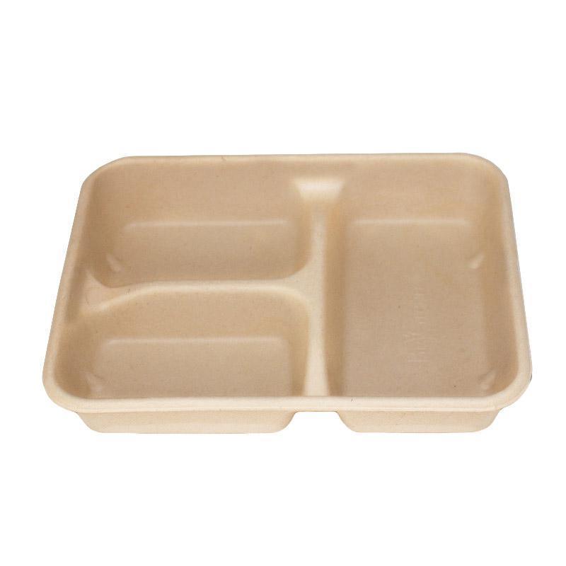 25/50pcs Biodegradable Lunch Box Microwaveable Tray with Compartment Paper Lid - 1400ml-5-25pcs 7