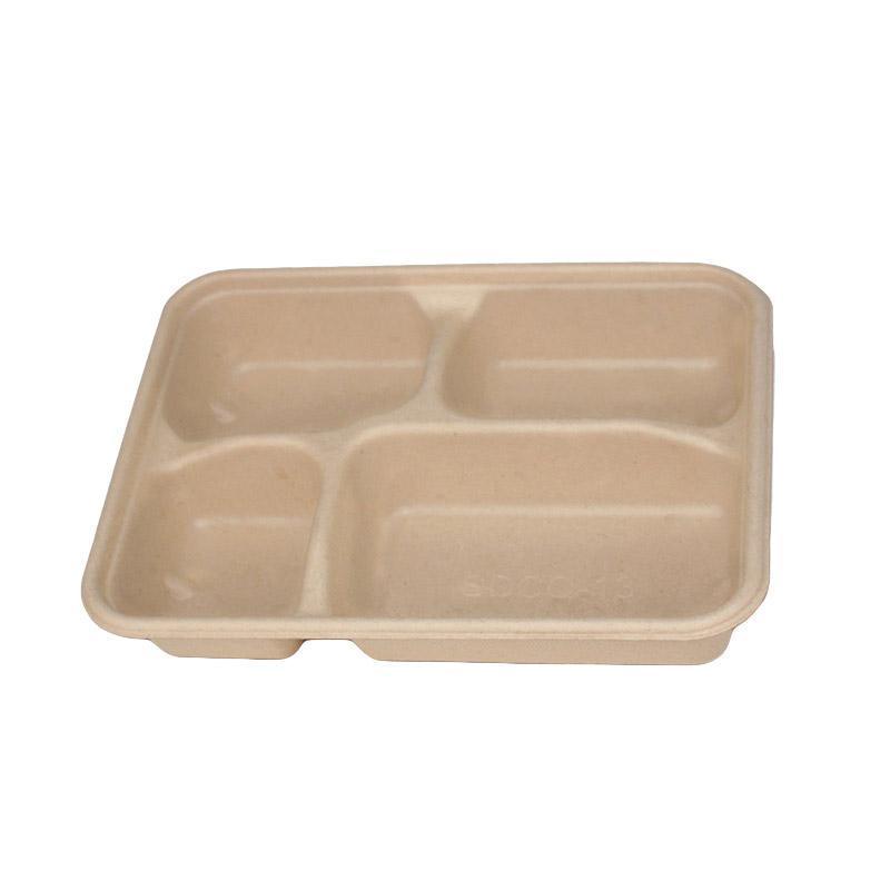 25/50pcs Biodegradable Lunch Box Microwaveable Tray with Compartment Paper Lid - 1400ml-5-25pcs 8