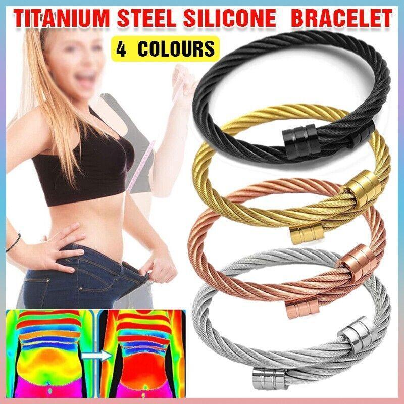 Lymph Drainage Magnetic Bracelets  Crainoc Titaniumion Osimium Bangle NEW - Black